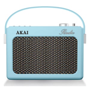 Akai Retro Vintage Portable Wireless DAB Radio with LCD Screen - Blue