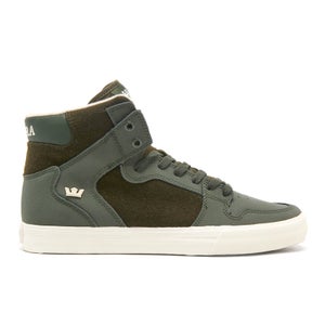 Supra Men's Vaider High Top Trainers - Dark Olive/White