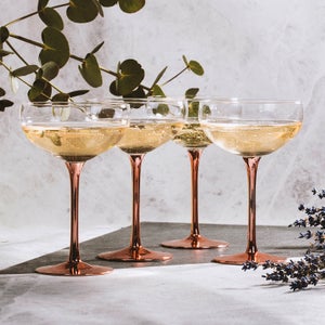 Soiree Vintage Champagne Saucer Set - Copper