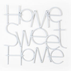 Art For The Home Home Sweet Home Contemporary Metal White Wall Art