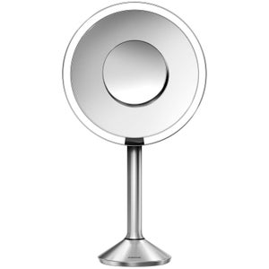 simplehuman Stainless Steel Rechargeable Pro 5x Plus 10x Magnification Sensor Mirror 20cm