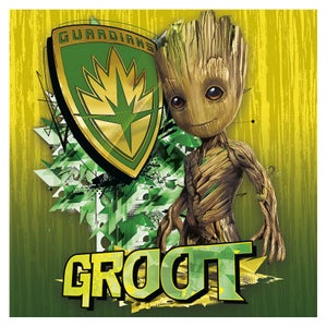 Guardians of the Galaxy Vol. 2 (Groot Shield) 40 x 40cm Canvas Print