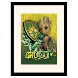 Guardians of the Galaxy Vol. 2 (Groot Shield) Mounted & Framed 30 x 40cm Print