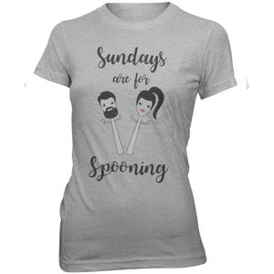 Sundays Are For Spooning Women's Slogan T-Shirt