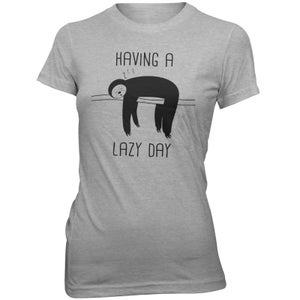 Sloth Having a Lazy Day Women's Slogan T-Shirt