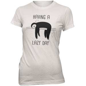 Sloth Having a Lazy Day Women's Slogan T-Shirt
