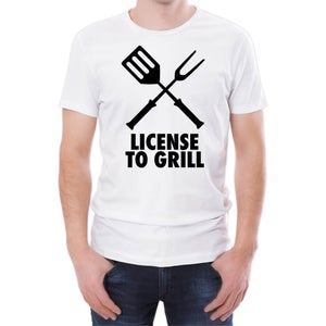 Tongs Licensed To Grill Men's White T-Shirt