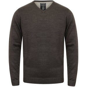Kensington Men's Basic V Neck Jumper - Charcoal Marl