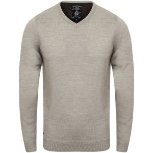 Kensington Men's Basic V Neck Jumper - Light Grey Marl