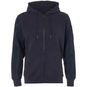 Dissident Men's Devo Contrast Sleeve Zip Through Hoody - Navy