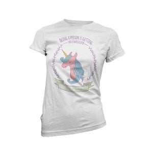 Being A Person Is Getting Too Complicated Time To Be A Unicorn Women's White T-Shirt