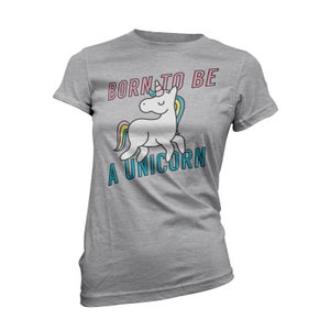 Born To Be A Unicorn Frauen T-Shirt - Grau