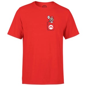 Nintendo Super Mario Mario Pocket Heren T-shirt - Rood