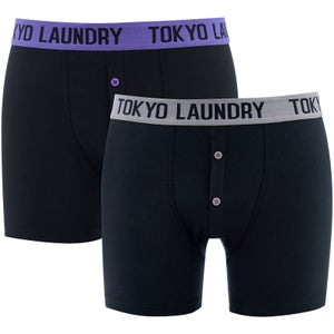 Tokyo Laundry Men's Handley 2 Pack Boxers - Purple Opulence/Mid Grey Marl