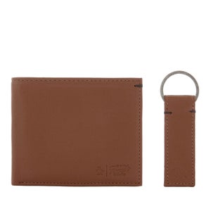 Original Penguin Men's Leather Wallet and Keyring Set - Tan