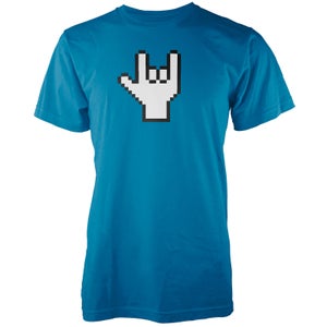 Pixel Rock Men's Blue T-Shirt