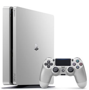 Sony PlayStation 4 Slim 500GB Console with Two DualShock 4 Controllers - Silver