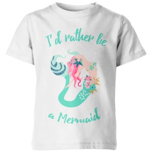My Little Rascal I'd Rather Be A Mermaid Kids' White T-Shirt