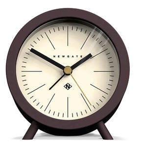 Newgate Fred Barrel Silent Alarm Clock - Chocolate Black