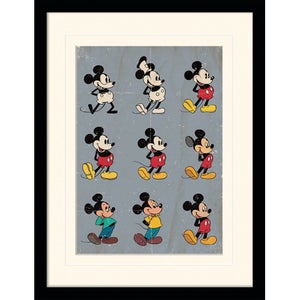 Disney Mickey Mouse Evolution Mounted 30 x 40cm Print