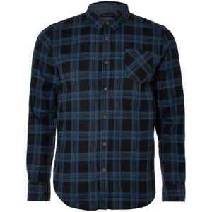 Brave Soul Men's Duffey Check Shirt - Black/Blue/Yellow