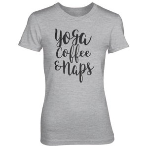 Yoga Coffee And Naps Women's Grey T-Shirt