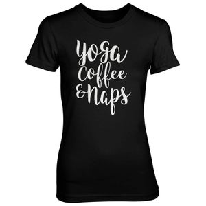 Yoga Coffee And Naps Women's Black T-Shirt