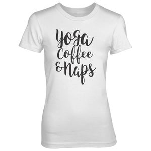 Yoga Coffee And Naps Women's White T-Shirt
