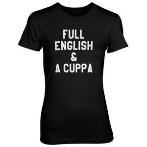 Full English And A Cuppa Women's Black T-Shirt