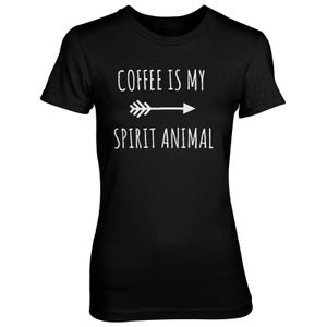 Coffee Is My Spirit Animal Women's Black T-Shirt