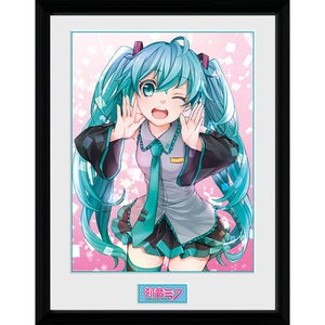 Hatsune Miku Wink - 16 x 12 Inches Framed Photograph