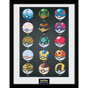 Pokémon Pokéballs - 16 x 12 Inches Framed Photograph