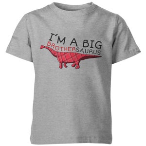My Little Rascal Kids Im A Big Brothersaurus Grey T-Shirt