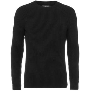 Jack & Jones Originals Men's Panel Rib Raglan Jumper - Black