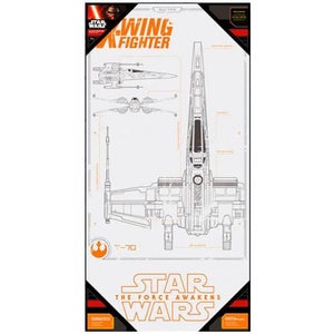 Star Wars Episode VII Glass Poster - X-Wing Fighter (50 x 25cm)