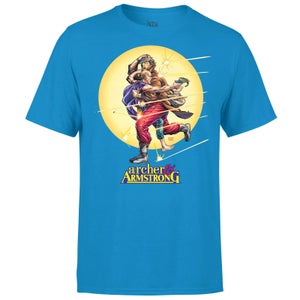 T-Shirt Homme Graphique Classique Running Archer and Armstrong Valiant Comics - Bleu
