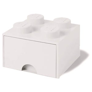 Ladrillo de almacenamiento LEGO (4 espigas) - 1 cajón - Blanco