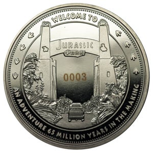 Jurassic Park 'Welcome To' Collector’s Limited Edition Coin: Silver Variant – Zavvi Exclusive