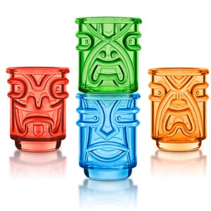Tiki Shot Glasses (Set of 4) - Coloured