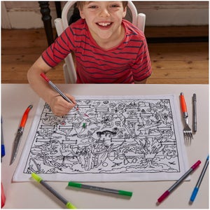 Doodle Dinosaur Placemat to Go with 10 Wash Out Pens