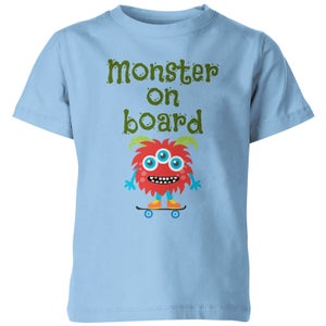 My Little Rascal Monster On Board Kids' T-Shirt - Light Blue