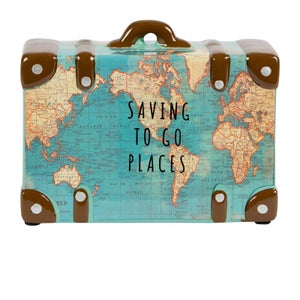 Sass & Belle Saving to Go Places Vintage Map Money Pot