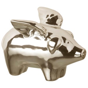Parlane Ceramic Flying Pig Decoration (7 x 4cm)
