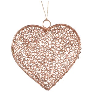 Parlane Wire Heart Hanging Decoration (15 x 15cm) - Copper