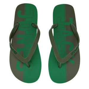 Jack & Jones Men's Logo Flip Flops - Amazon/Rifle Green