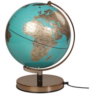 Wild Wood 10 Inch Globe Light - Metallic Copper/Azure Blue