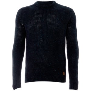 Threadbare Men's Copenhagen Chunky Crew Neck Jumper - Navy Nep