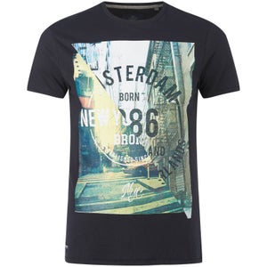 Threadbare Men's Spliced T-Shirt - Black