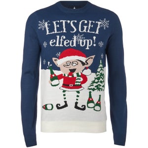 Threadbare Men's Elfed Up Christmas Jumper - Navy