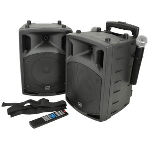 QTX PAV8-UHF Portable Bluetooth PA System Set with 2x UHF Mics